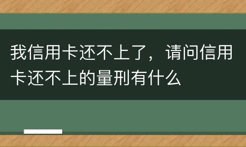 我信用卡还不上了，请问信用卡还不上的量刑有什么