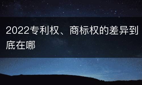 2022专利权、商标权的差异到底在哪