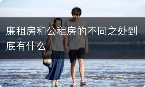 廉租房和公租房的不同之处到底有什么