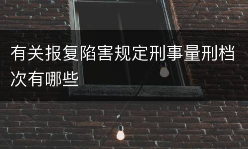 有关报复陷害规定刑事量刑档次有哪些