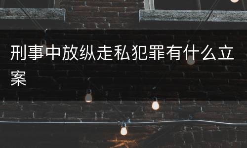 刑事中放纵走私犯罪有什么立案