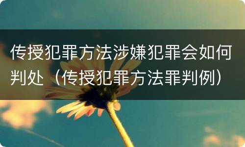 传授犯罪方法涉嫌犯罪会如何判处（传授犯罪方法罪判例）
