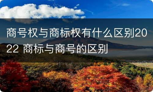 商号权与商标权有什么区别2022 商标与商号的区别