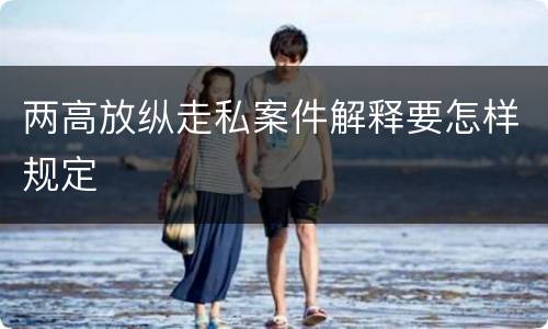 两高放纵走私案件解释要怎样规定