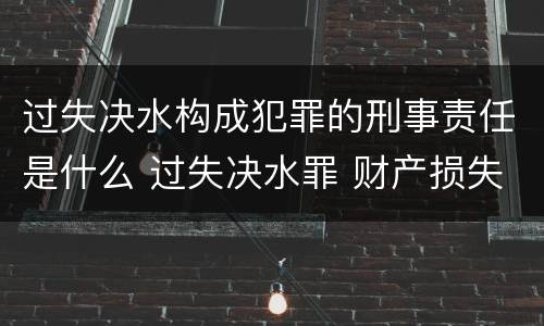 过失决水构成犯罪的刑事责任是什么 过失决水罪 财产损失标准