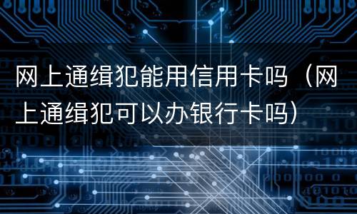 网上通缉犯能用信用卡吗（网上通缉犯可以办银行卡吗）
