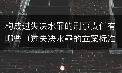 构成过失决水罪的刑事责任有哪些（过失决水罪的立案标准）