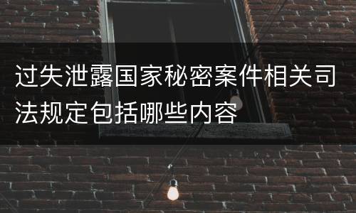 过失泄露国家秘密案件相关司法规定包括哪些内容