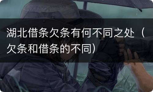湖北借条欠条有何不同之处（欠条和借条的不同）