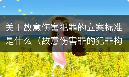 关于故意伤害犯罪的立案标准是什么（故意伤害罪的犯罪构成要件）