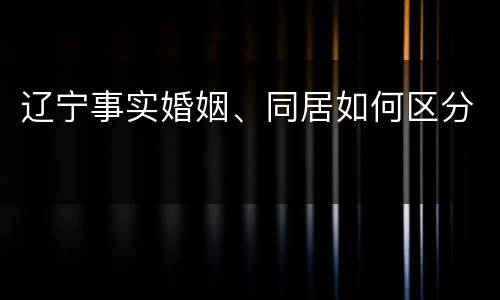 辽宁事实婚姻、同居如何区分