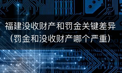 福建没收财产和罚金关键差异（罚金和没收财产哪个严重）