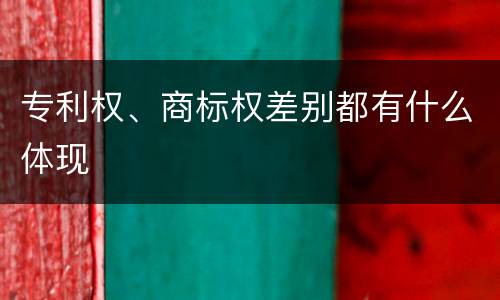 专利权、商标权差别都有什么体现