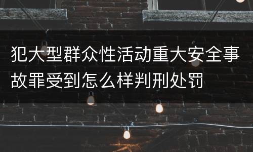犯大型群众性活动重大安全事故罪受到怎么样判刑处罚