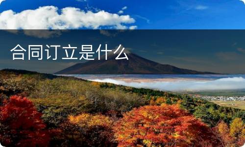 合同订立是什么