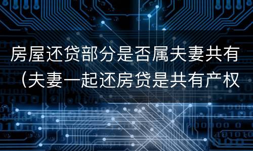 房屋还贷部分是否属夫妻共有（夫妻一起还房贷是共有产权人吗）