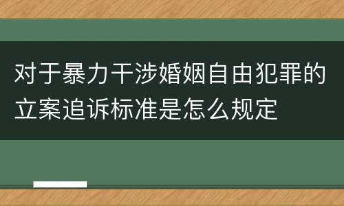 对于暴力干涉婚姻自由犯罪的立案追诉标准是怎么规定