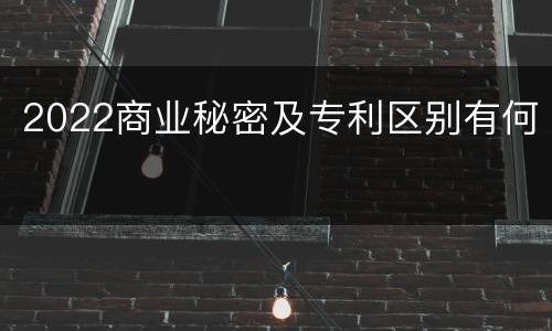 2022商业秘密及专利区别有何