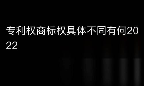 专利权商标权具体不同有何2022