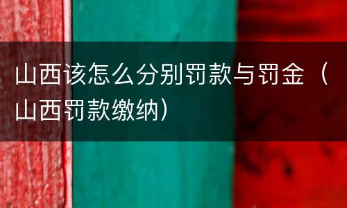 山西该怎么分别罚款与罚金（山西罚款缴纳）