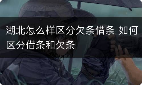 湖北怎么样区分欠条借条 如何区分借条和欠条