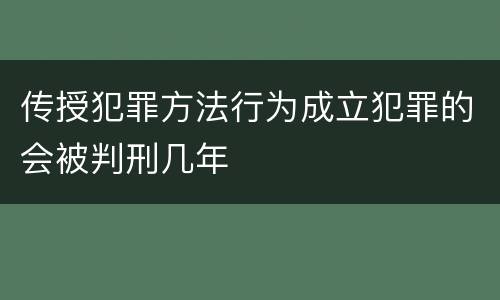 传授犯罪方法行为成立犯罪的会被判刑几年