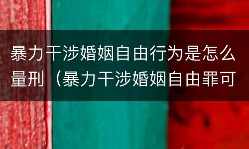 暴力干涉婚姻自由行为是怎么量刑（暴力干涉婚姻自由罪可以刑事和解吗）