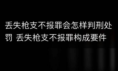 丢失枪支不报罪会怎样判刑处罚 丢失枪支不报罪构成要件