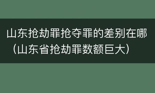 山东抢劫罪抢夺罪的差别在哪（山东省抢劫罪数额巨大）