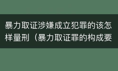 暴力取证涉嫌成立犯罪的该怎样量刑（暴力取证罪的构成要件）