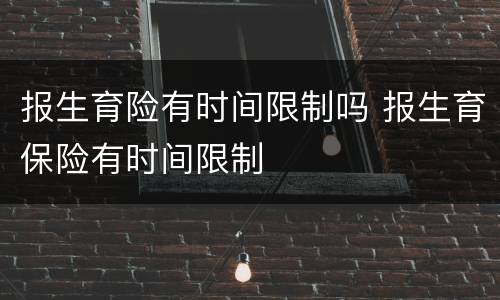报生育险有时间限制吗 报生育保险有时间限制