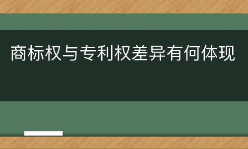 商标权与专利权差异有何体现