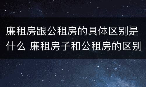 廉租房跟公租房的具体区别是什么 廉租房子和公租房的区别