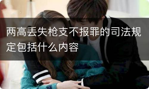 两高丢失枪支不报罪的司法规定包括什么内容