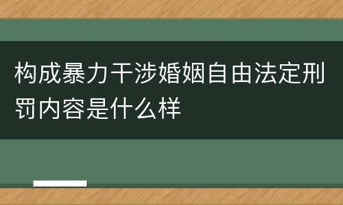 构成暴力干涉婚姻自由法定刑罚内容是什么样