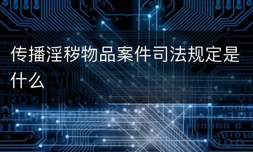 传播淫秽物品案件司法规定是什么