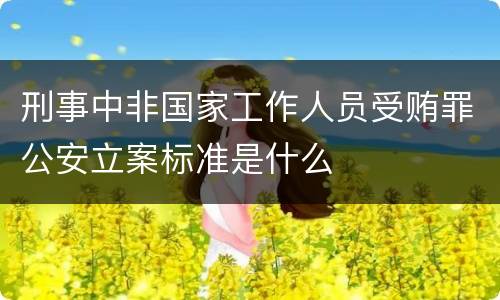 刑事中非国家工作人员受贿罪公安立案标准是什么