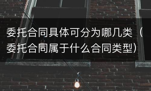 委托合同具体可分为哪几类（委托合同属于什么合同类型）