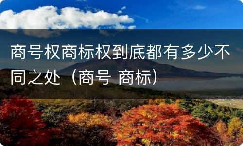 商号权商标权到底都有多少不同之处（商号 商标）