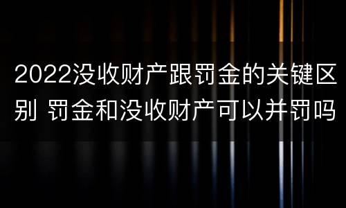 2022没收财产跟罚金的关键区别 罚金和没收财产可以并罚吗