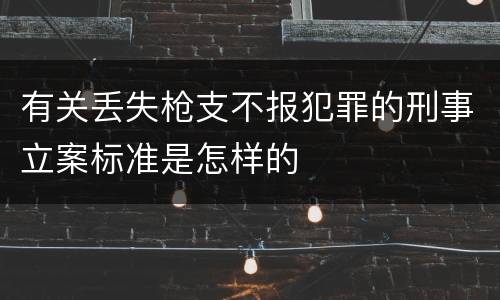 有关丢失枪支不报犯罪的刑事立案标准是怎样的