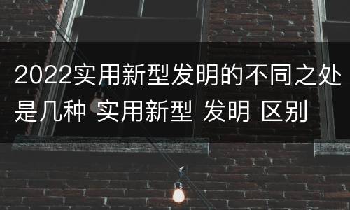 2022实用新型发明的不同之处是几种 实用新型 发明 区别