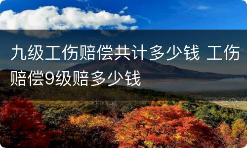 九级工伤赔偿共计多少钱 工伤赔偿9级赔多少钱