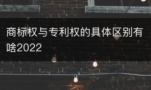 商标权与专利权的具体区别有啥2022