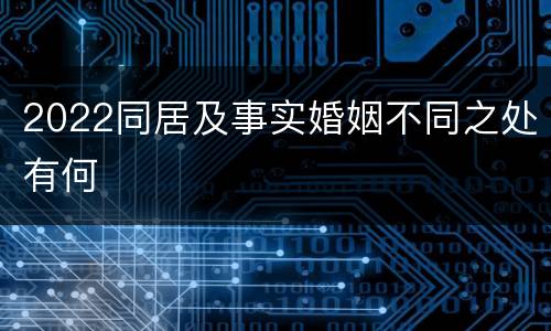 2022同居及事实婚姻不同之处有何