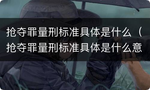 抢夺罪量刑标准具体是什么（抢夺罪量刑标准具体是什么意思）