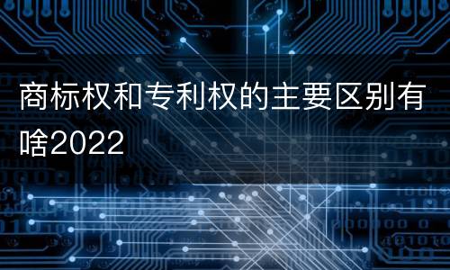 商标权和专利权的主要区别有啥2022