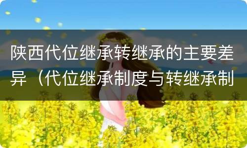 陕西代位继承转继承的主要差异（代位继承制度与转继承制度有哪些不同）