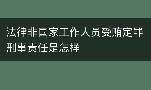 法律非国家工作人员受贿定罪刑事责任是怎样