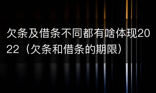 欠条及借条不同都有啥体现2022（欠条和借条的期限）